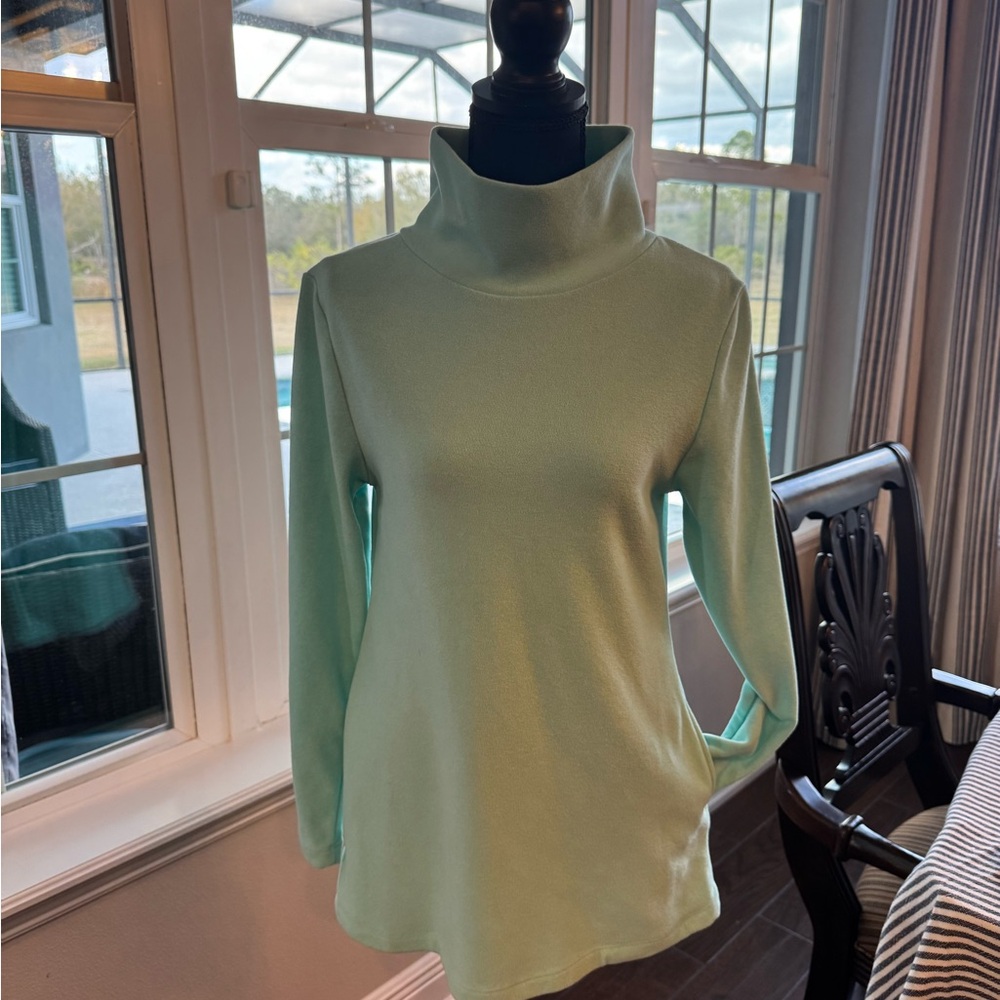 Dudley Stephens Light Green Turtleneck Sweater small